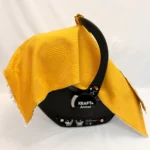 Mosterdgele wafel katoen baby autostoelhoes met popeline voering met hertmotief, geschikt voor kinderwagen