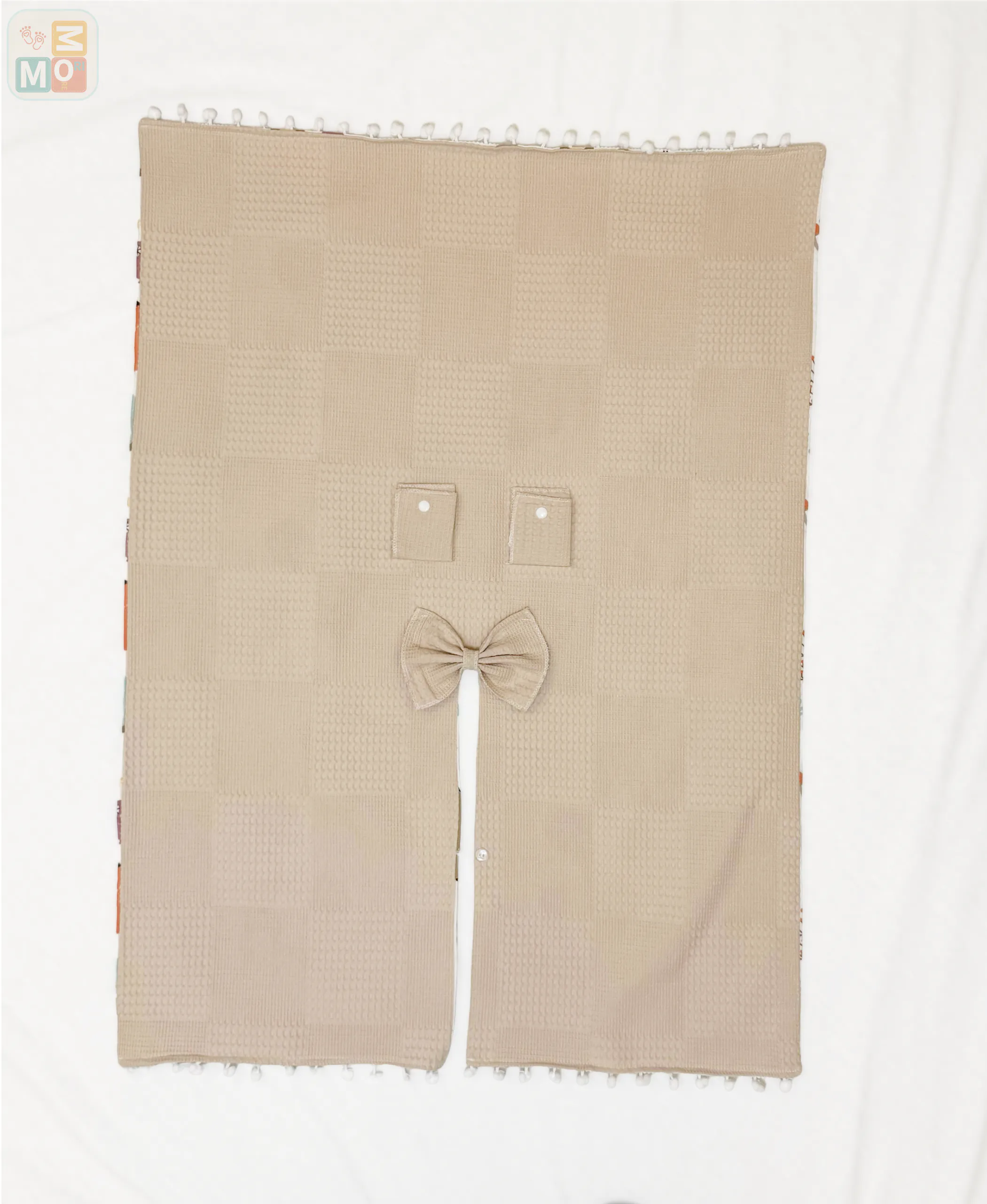 Cappuccino Cotton Baby Car Seat Cover & Stroller Canopy (Waffle + Poplin) -WF08 - Image 6