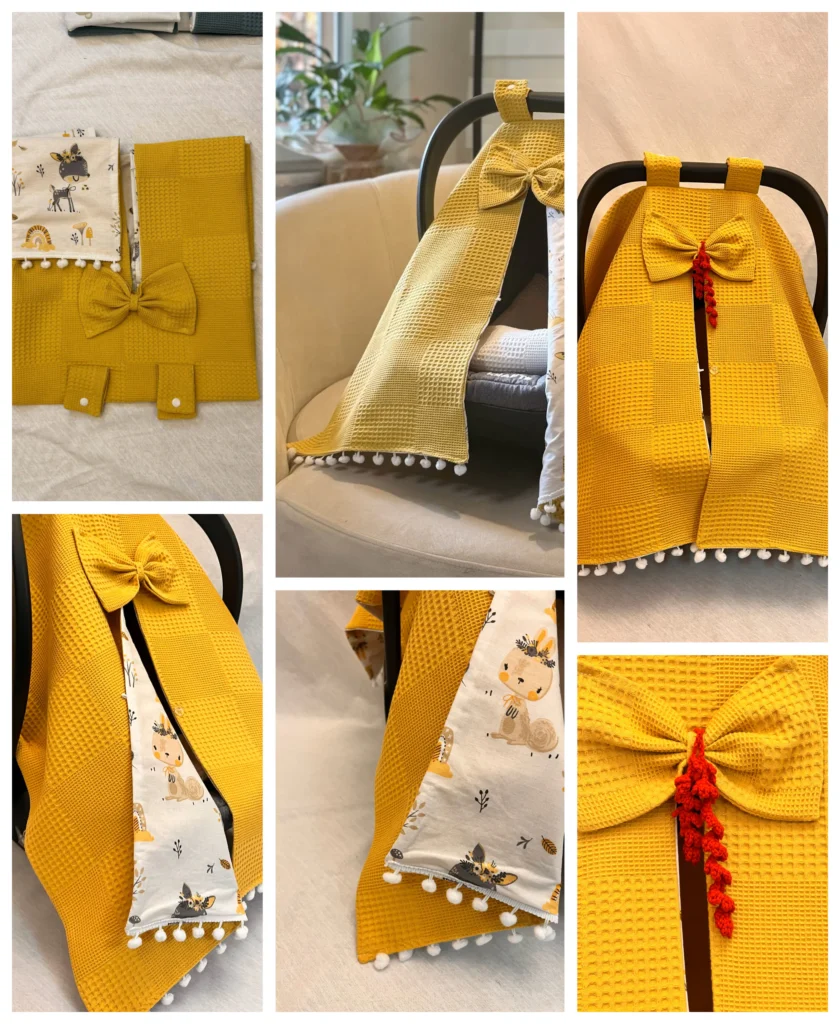 Mustard baby car seet cove